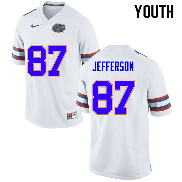 Youth #87 Van Jefferson Florida Gators College Football Jerseys White